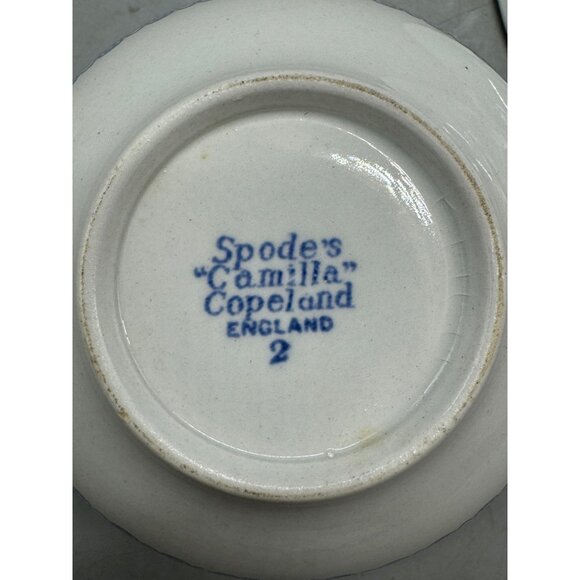 Spodes Camilla Copeland Blue & White Tea Cup & Saucer Set England 2 floral READ - Picture 8 of 9